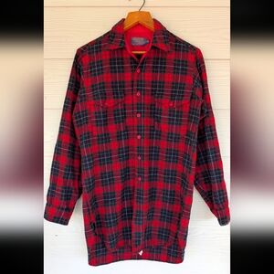 Vintage Pendleton Flannel Shirt 100% Wool 5.5 Long Cabin Core Outdoor Tartan